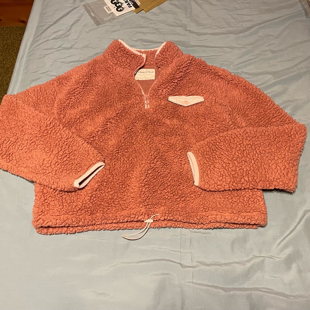 Dusty rose AéRopostale quarter zip. Size large